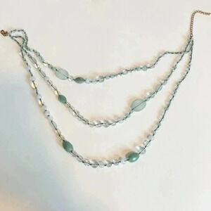 Sea foam Green Crystal Charm Necklace